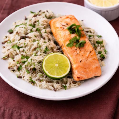 SALMON STEAK WITH LEMON CREAM SAUCE