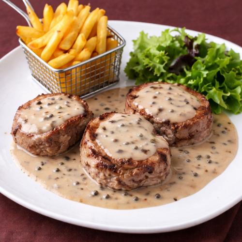 PORK TENDERLOIN MEDAILLONS WITH PEPPER SAUCE OR LEMON SAUCE